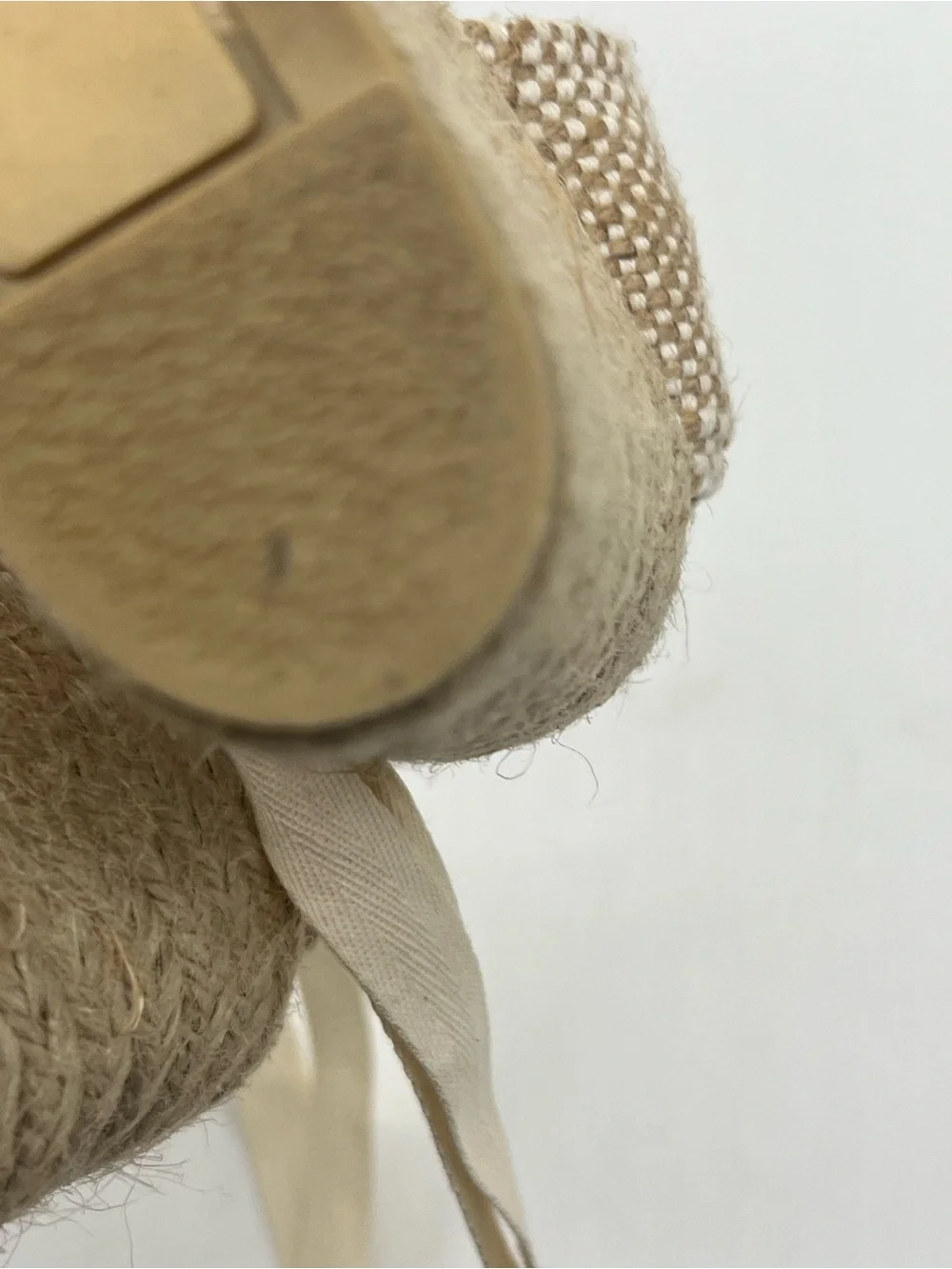 Castaner Cream Canvas Espadrille Wedge Sandals with Ankle Ties